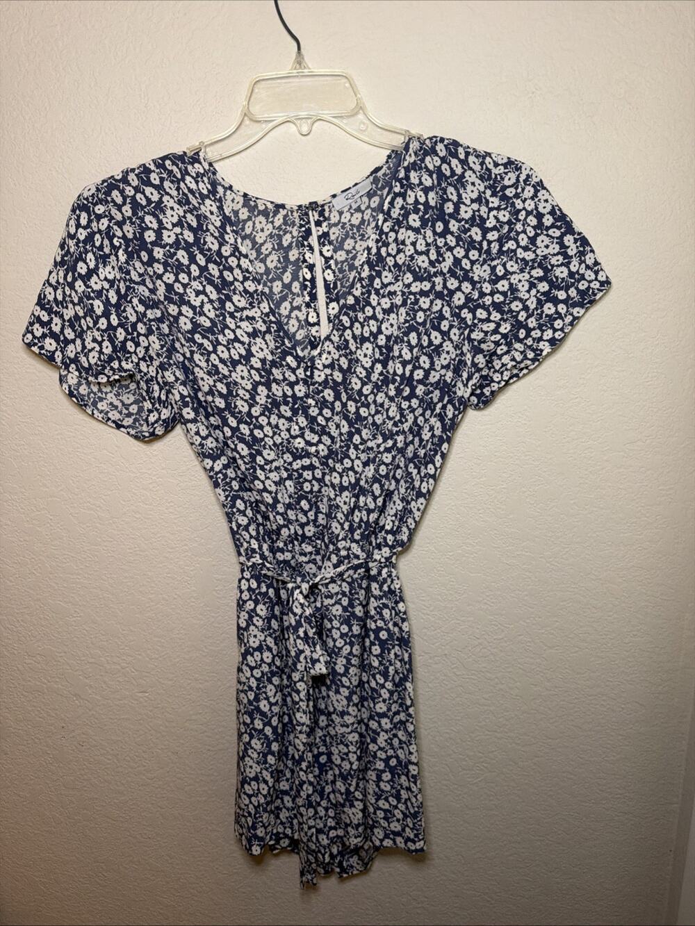Rails M Romper Blue White Floral Shorts